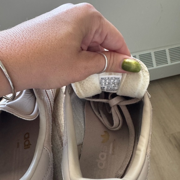 Adidas Light Tan Sneakers with Gold Accents - Picture 5 of 8